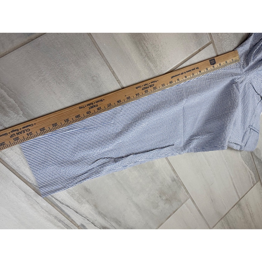 J.Crew Womens Blue White Seersucker Striped Cropped Pants Size 10 F1428 Preppy - Picture 5 of 9